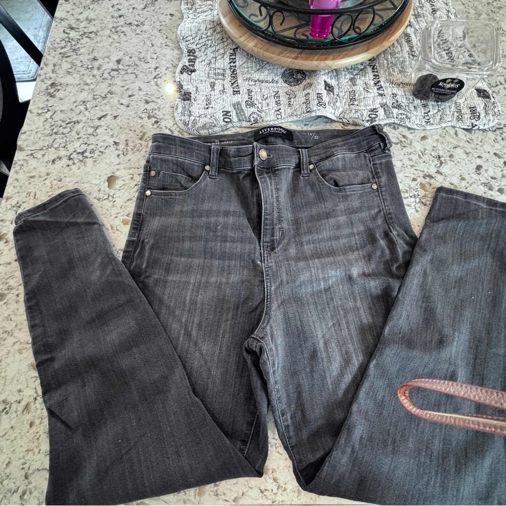 Liverpool High Rise Ankle Black Jeans Size 14